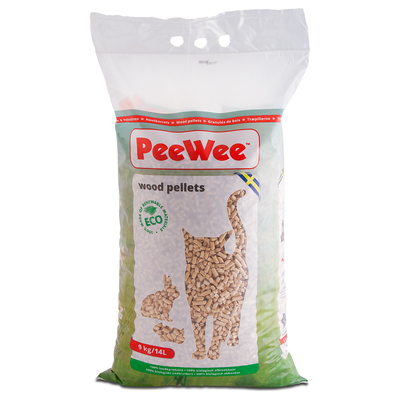 PeeWee Houtkorrels Kattenbakvulling Biologisch Afbreekbaar - 2 x 14 liter
