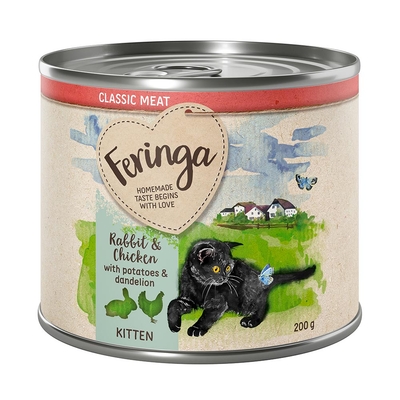 Feringa Kitten Konijn & Kip 6 x 200 gram - natvoer katten
