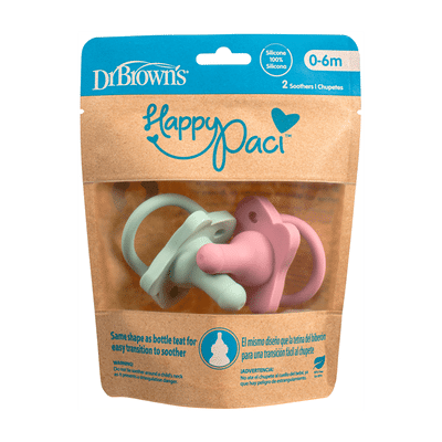 Dr. Brown's HappyPacci Fopspeen Roze & Groen