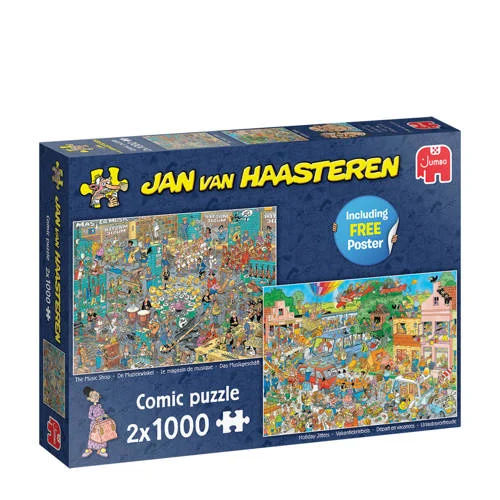 Jan van Haasteren De Muziekwinkel en Vakantiekriebels legpuzzel 1000 stukjes