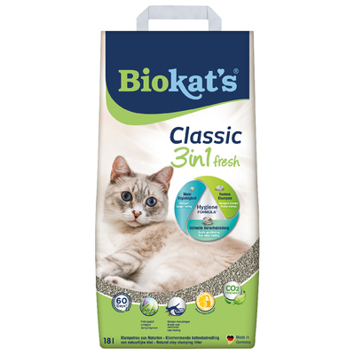 Biokat's Classic Fresh 3in1 - 18 L - Kattenbakvulling - Klontvormend - Lente geur