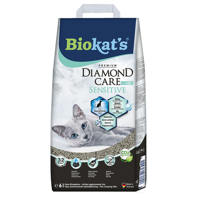 Biokat's Diamond Care Sensitive - 6 L - Kattenbakvulling - Klontvormend - Zonder geur - Aktieve kool
