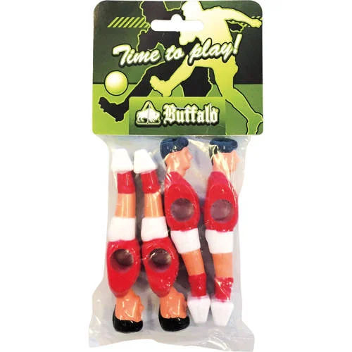 Buffalo Tafelvoetbalpoppen 13 mm 4 stuks (rood/wit)