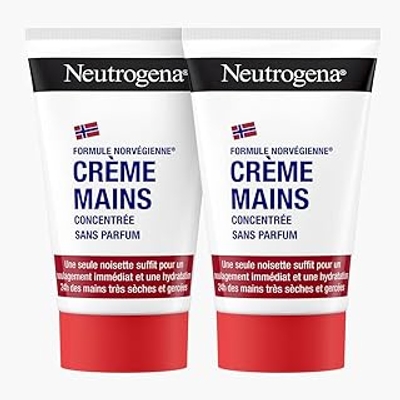 Neutrogena | Geconcentreerde handcrème zonder geur, Noorse formule 2 tubes van 50 ml – rustgevende crème voor onmiddellijke verlichting – 24 uur vochtinbrengende crème voor zeer droge en gebarsten