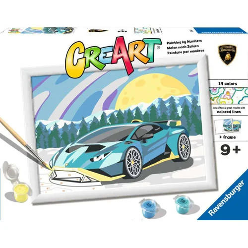 Ravensburger CreArt Blue Lamborghini - Schilderen op nummer voor kinderen