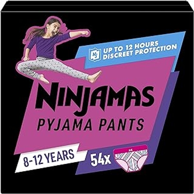 Pampers Ninjamas Pyjama Pants meisjes 8-12 jaar - 54 stuks