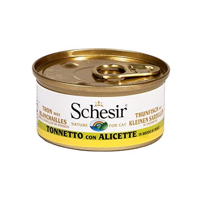 Schesir bouillon met tonijn en ansjovis, 24 x 70 gram - natvoer katten
