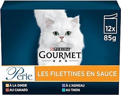 Gourmet Pearl Les Filettines Kalkoen, Eend, Lam, Tonijn 72 x 85 gram - natvoer katten
