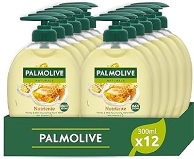 Palmolive Naturals Vloeibare zeep voor handen, melk en honing, 300 ml, 96% biologisch afbreekbare formule, met hydraterende melk, zachte formule, recyclebare fles, dermatologisch getest