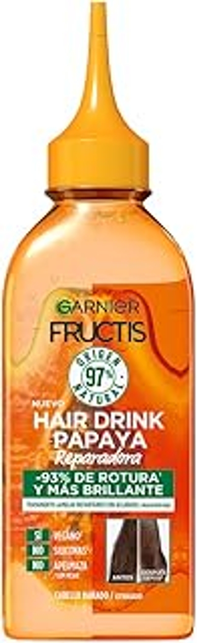 Garnier Fructis Hair Drink Papaya Onmiddellijke Lamelar-behandeling met blekende vloeibare conditioner, voor beschadigd haar, 200 ml