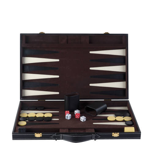 Buffalo Backgammon ingelegd 46 x 30 cm zwart Backgammon ingelegd 46 x 28 cm zwart