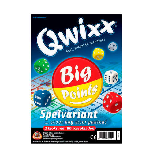 White Goblin Games qwixx big points scoreblok