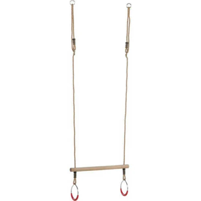 KBT Houten ringtrapeze met metalen ringen (rood)