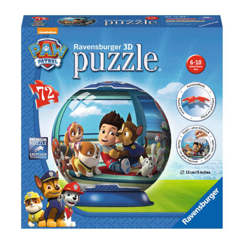 Paw Patrol puzzleball 3D puzzel 72 stukjes