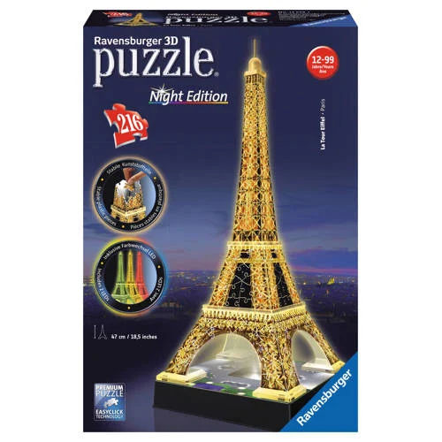 Ravensburger eiffeltoren nachteditie 3D puzzel 216 stukjes