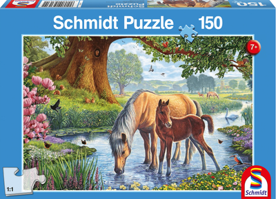 Schmidt Legpuzzel Paarden Junior Karton Blauw 150 Stukjes