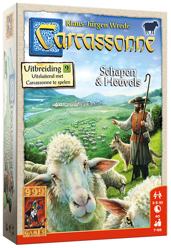 999 Games Carcassonne: Schapen en Heuvels (Uitbreiding 9)