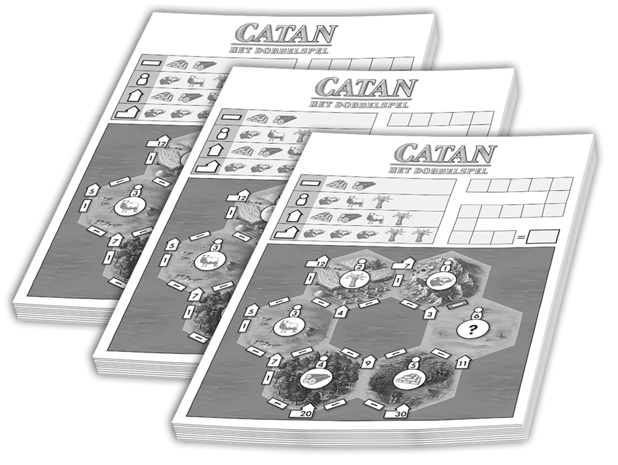 999 Games De Kolonisten van Catan: Het Dobbelspel (3 Scorebloks)