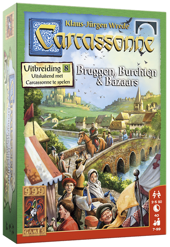 999 Games Carcassonne: Bruggen Burchten & Bazaars (Uitbreiding 8)