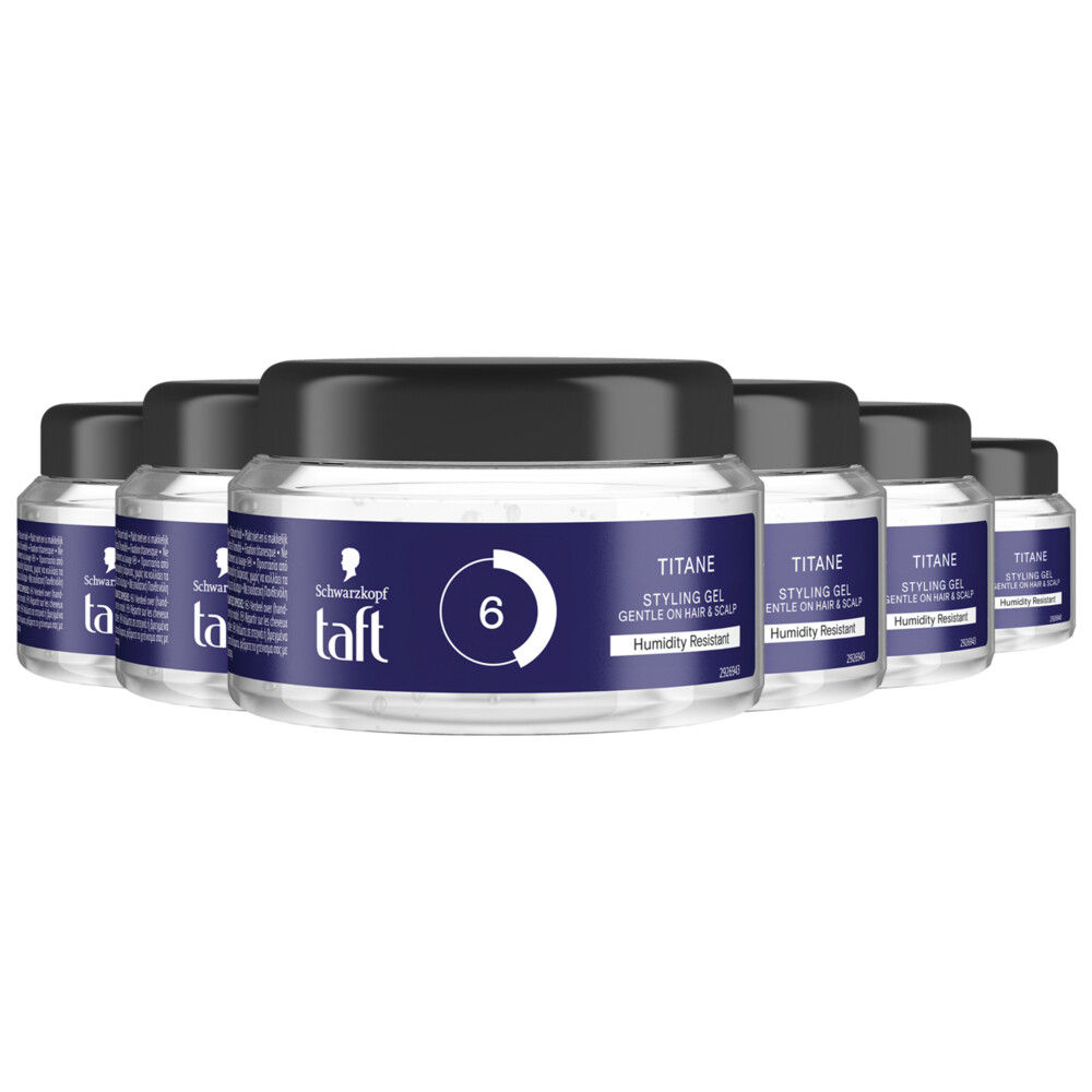 Schwarzkopf Taft Power Gel Titane pot - voordeelverpakking - 6 x 250 ml