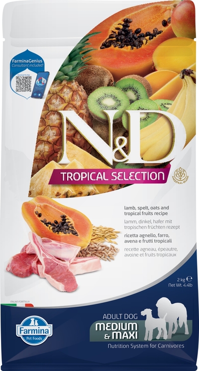 N&D Dog Tropical Selection Lamb Adult Med/Maxi 2 kg hondenbrokken