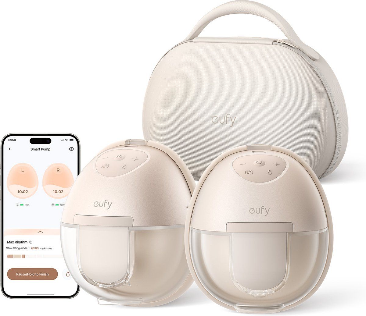 eufy Wearable Breast Pump S1 Pro - handsfree elektrische borstkolf - verwarmingstechnologie voor meer comfort - draagbare oplaadhouder - app-bediening - gepersonaliseerd slim ritme