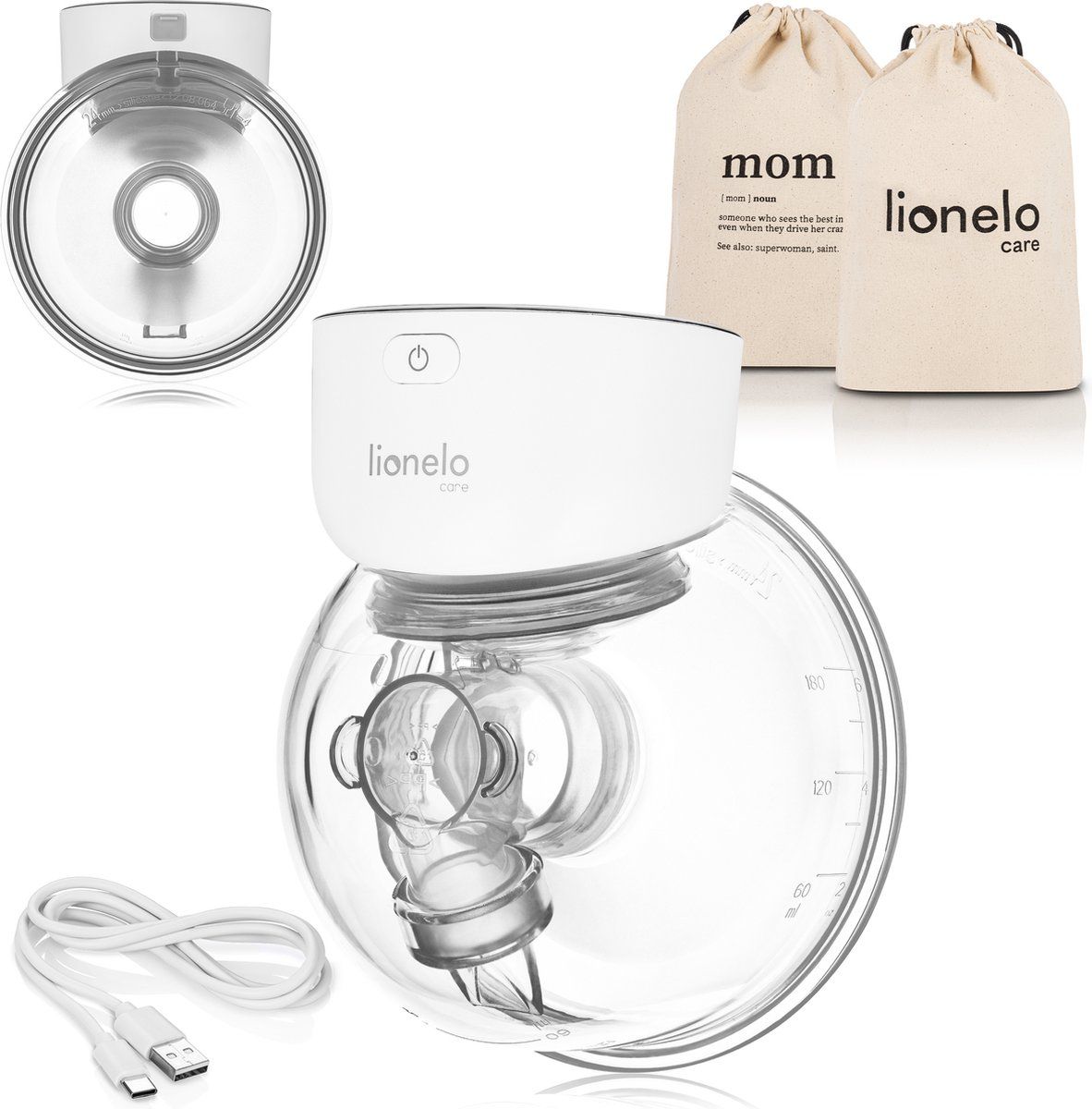 Lionelo Fidi Free Simple - Borstkolf - Elektrische moedermelkpomp - 180 ml - draagbare 2-fasen-borstkolf - handsfree - tweefasen