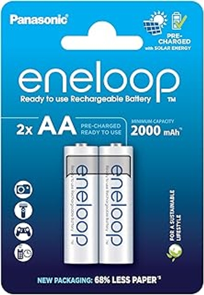 Panasonic eneloop, AA/Mignon oplaadbare batterijen, Ready-to-Use - 2 stuks