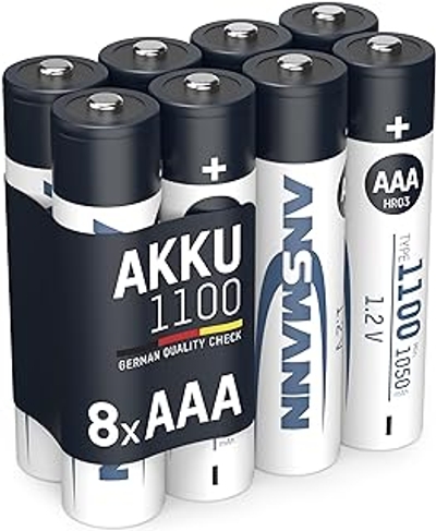 ANSMANN oplaadbare batterij AAA type 1100 mAh min. 1050 mAh NiMH 1,2 V - 8 stuks