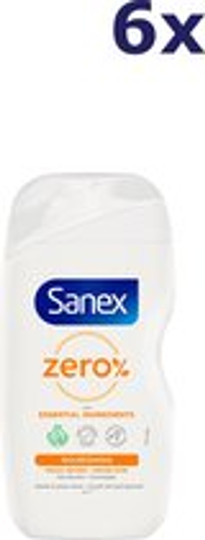 6x Sanex Douchegel - 400ml - Zero - Nourishing
