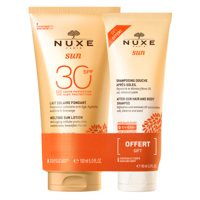 Nuxe Sun Melting Sun Lotion SPF 30 + After-Sun Hair & Body Shampoo - 250 ml