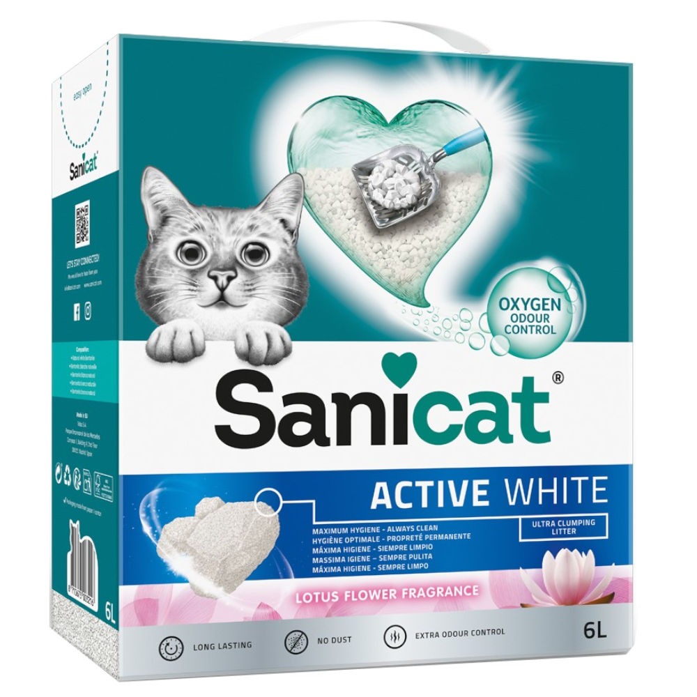 6l Active White Lotus Flower Sanicat Kattenbakvulling