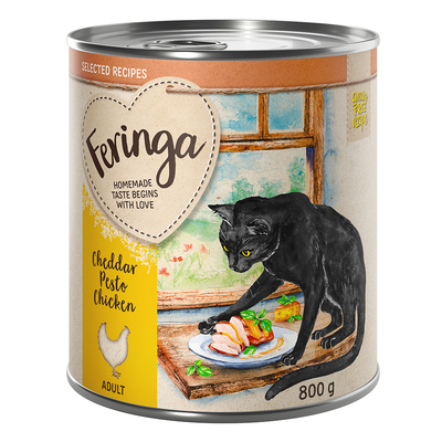 24x800g Kip met Cheddarpesto Feringa Selected Recipes Katten Natvoer - natvoer katten