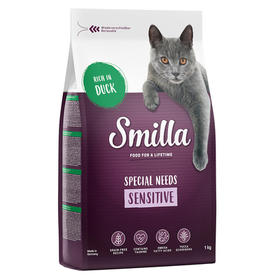 10kg Adult Sensitive Eend Smilla Kattenvoer Graanvrij - kattenbrokken