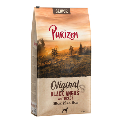 2x12kg Purizon Senior Black Angus met Kalkoen Honden Droogvoer - hondenbrokken