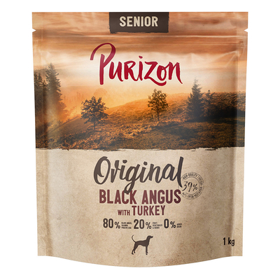 1kg Purizon Senior Black Angus met Kalkoen Honden Droogvoer - hondenbrokken