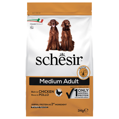 2x3kg Schesir Dog Medium Adult met kip droogvoer - hondenbrokken