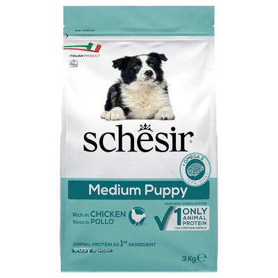 2x3kg Schesir Dog Dry Medium Puppy met kip droog hondenvoer - hondenbrokken