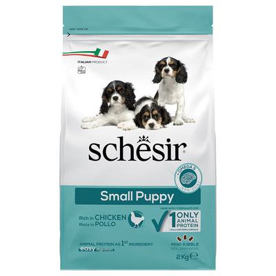 2x2kg Schesir Dog Small Puppy met kip droogvoer - hondenbrokken
