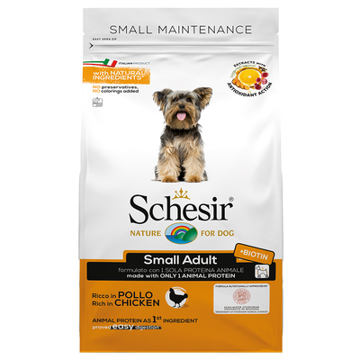 Voordeelpakket: 2x 2kg Schesir Dog Small Adult met kip droog hondenvoer - hondenbrokken