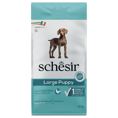 2x12kg Schesir Dog Large Puppy met kip droogvoer - hondenbrokken