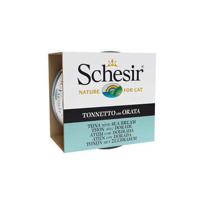 Schesir Tonijn in Gelei 6 x 85 g Kattenvoer - Tonijn met Zeebrasem - natvoer katten