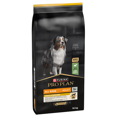 2x14kg Pro Plan All sizes Adult Light Sterilised Lamm Hundefutter trocken - hondenbrokken