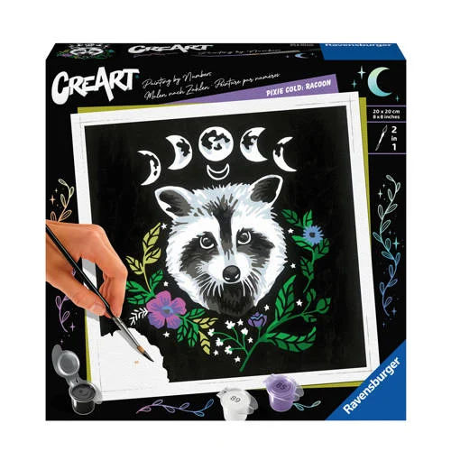 Ravensburger Pixie Cold Edition Raccoon - Schilderen op nummer voor volwassenen