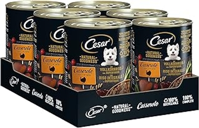 Cesar NATURAL GOODNESS Premium hondenvoer in blik Casserole in saus met kalkoen en superfoods 6 x 400 g - natvoer honden
