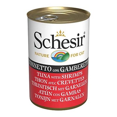 Schesir Cat Jelly Tonijn met Garnal, Kattenvoer Nat, 24 blikjes x 140 g - natvoer katten