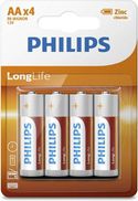 Philips Longlife AA Batterijen 4 stuks