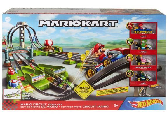 Hot Wheels - Super Mario Bros Hot Wheels Mario Kart Mario Circuit Racebaan met 4