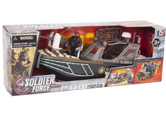 Soldier Force helicopter of boot met soldaat