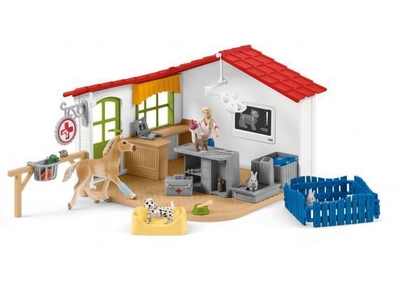 schleich FARM WORLD Speelfigurenset - Dierenarts Praktijk en Huisdieren - Kinderspeelgoed - vanaf 5 jaar - 27 Onderdelen - 42502